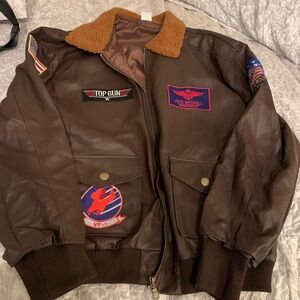Spirit Brown Bomber Jacket with Patches